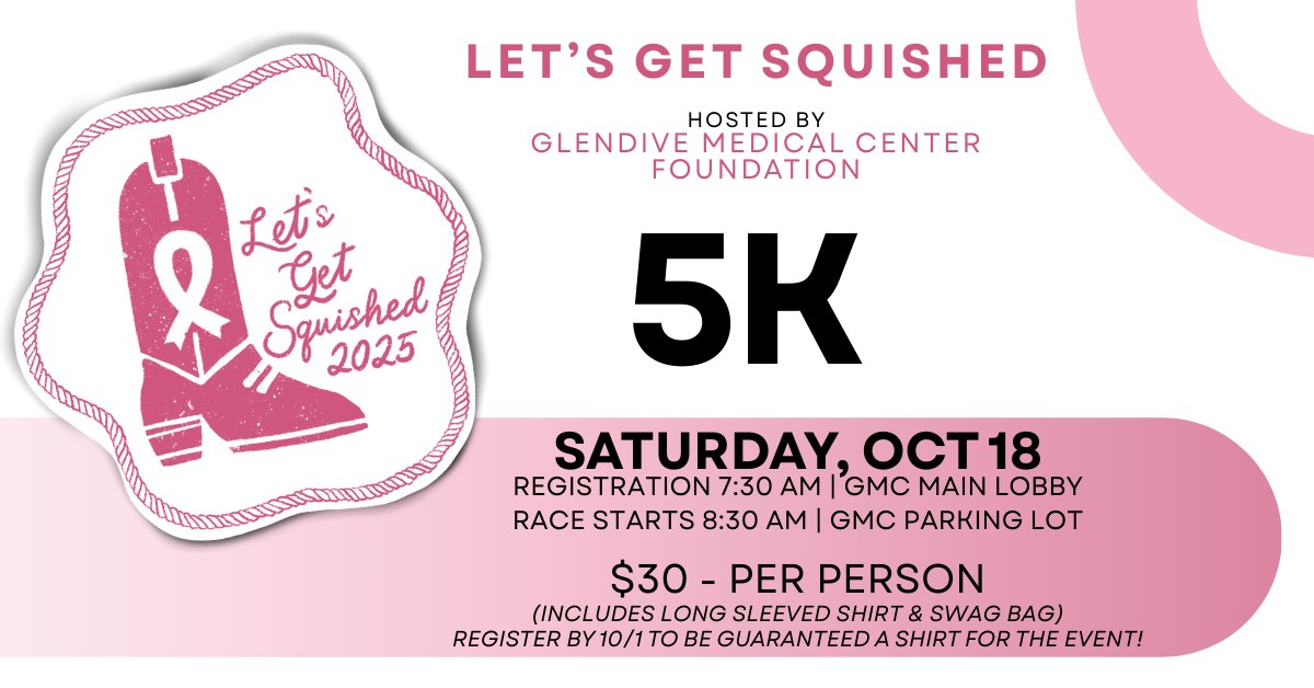logo for let's get squished breast cancer 5k run walk
